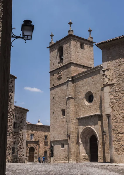 Caceres Španělsko Července 2018 Katedrála Santa Maria Romantický Styl Přechodu — Stock fotografie