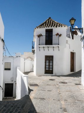 Vejer de la Frontera, Cadiz, İspanya içinde beyaz kireç badanalı Endülüs tipik ev