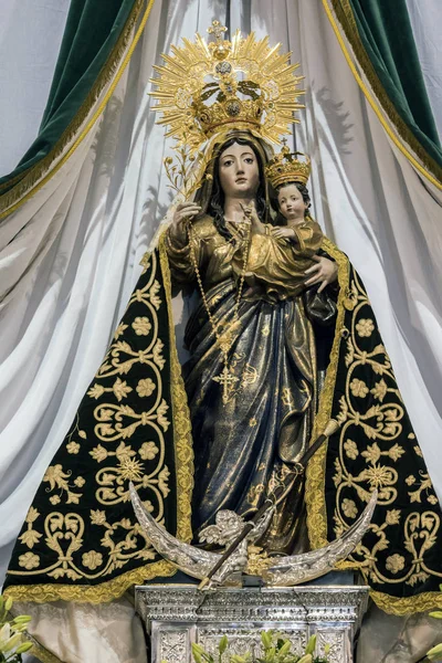 Vejer Frontera Spain August 2018 Virgen Oliva Patroness Vejer Frontera — Zdjęcie stockowe