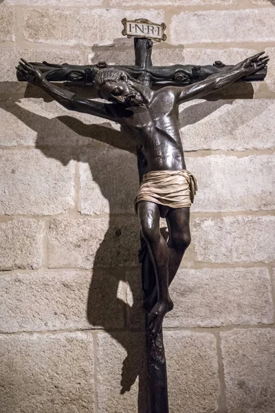 カセレス スペイン 2018 聖なる十字架のサンタ マリア イエス ブラック キリスト チャペルで匿名の彫刻およびサンタ マリア — ストック写真