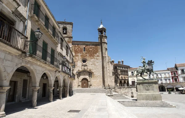 Trujillo Spagna Luglio 2018 Statua Equestre Del Conquistatore Francisco Pizarro — Foto Stock