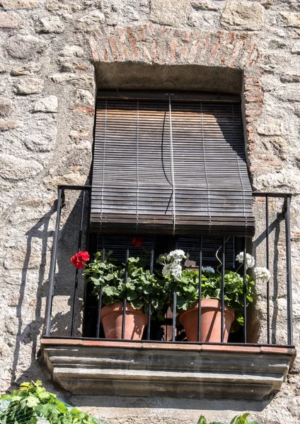 西班牙卡塞雷斯古城的典型窗口 — 图库照片