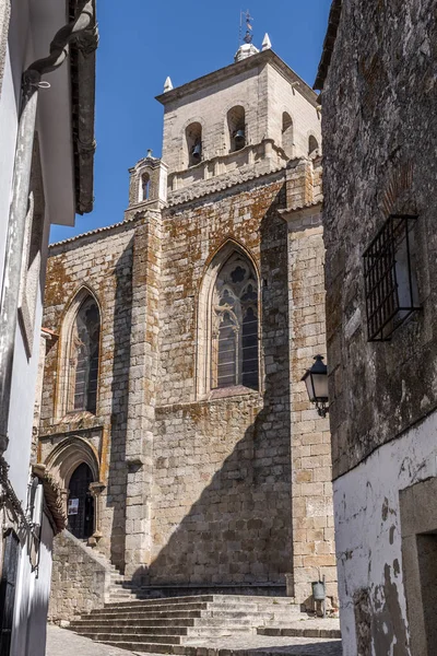 Cáceres España Julio 2018 Catedral Santa María Estilo Romántico Transición — Foto de Stock