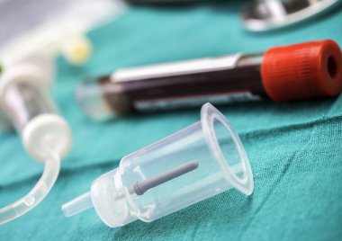 Bir hastanede, kavramsal görüntü bir donör kan özütleme donanımları