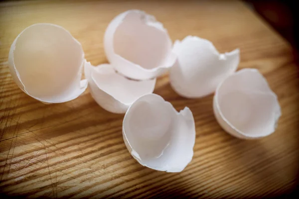 Rinds Funk Egg Targets Wooden Table — Stock Photo, Image