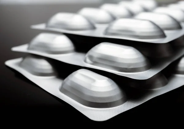 Mnoho Léků Pilulky Kapsle Různé Velikosti — Stock fotografie