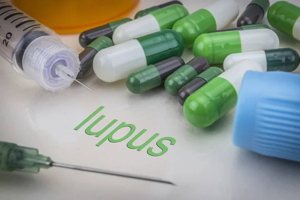 Lupus Léky Stříkaček Jako Pojem Zdraví Běžné Léčby — Stock fotografie