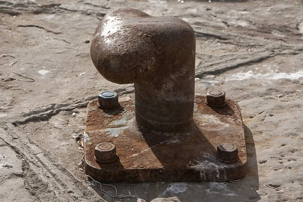 Bollard Oxidized Fishing Port Spain — Stock Photo, Image