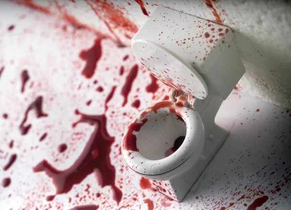 Bathroom Covered Blood Conceptual Image Composition Horizontal — Stock Photo, Image