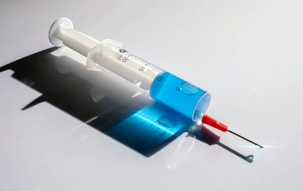 Met Medicatie Conceptueel Beeld Horizontale Samenstelling Syringe — Stockfoto
