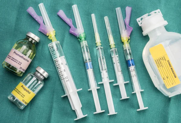 Medicação Diversa Para Uso Parenteral Preparada Para Suprir Hospital Imagem — Fotografia de Stock