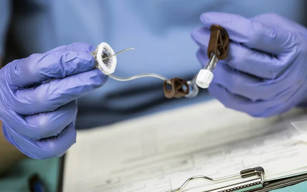 Nurse prepares Venous catheters of Long Duration in a hospital, Accessing Indwelling Central Venous Lines, conceptual image — Stock Photo, Image