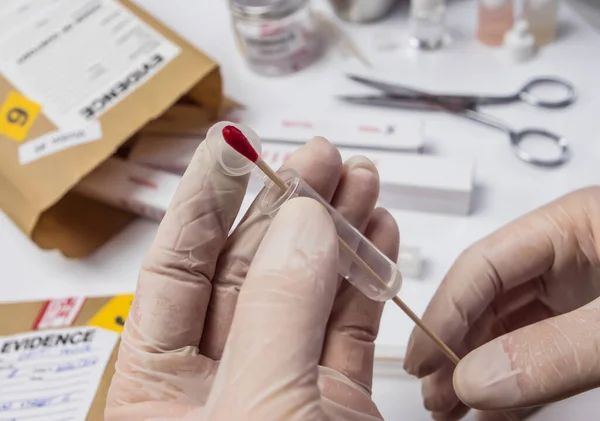Hematological Analysis Forensic Test Kit Murder Crime Lab Conceptual Image — Stock Photo, Image