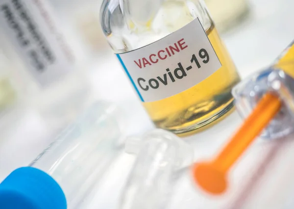 Експериментальна Вакцина Проти Коронавірусу Лабораторному Концептуальному Зображенні — стокове фото