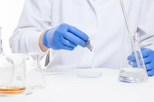 View Human Hands Laboratory While Performing Experiments Royalty Free Stock Images