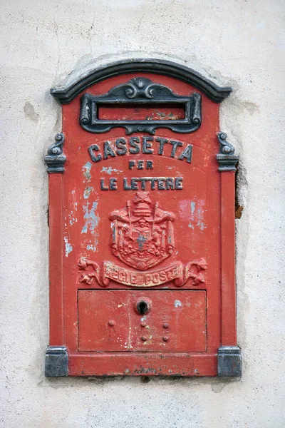 Boîte Aux Lettres Vintage Italienne Ancienne Boîte Rouge Traditionnelle Pour — Photo