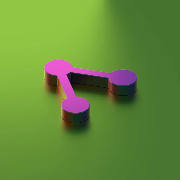 Ícone de compartilhamento rosa no fundo verde — Fotografia de Stock