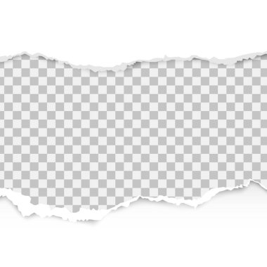 Gerçekçi yırtık kağıt saydam arka plan üzerinde metin için yer yırtık kenarlar ile ayarla. Yırtık kağıt kenar.