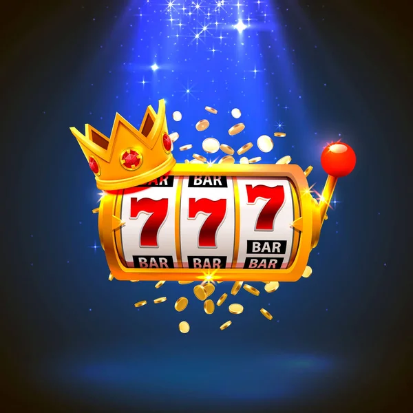 Ο βασιλιάς κουλοχέρηδες 777 banner καζίνο. — Διανυσματικό Αρχείο