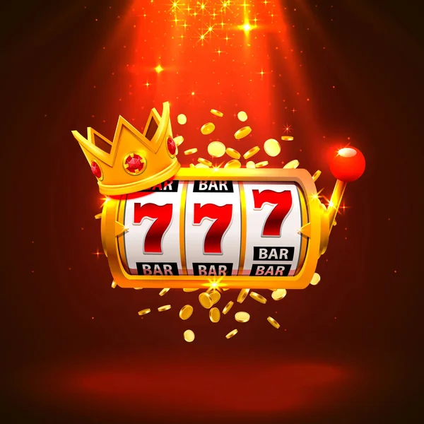 Ο βασιλιάς κουλοχέρηδες 777 banner καζίνο. — Διανυσματικό Αρχείο