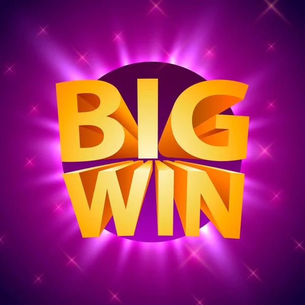 Big Win Casino Schild, Spiel Banner Design. — Stockvektor