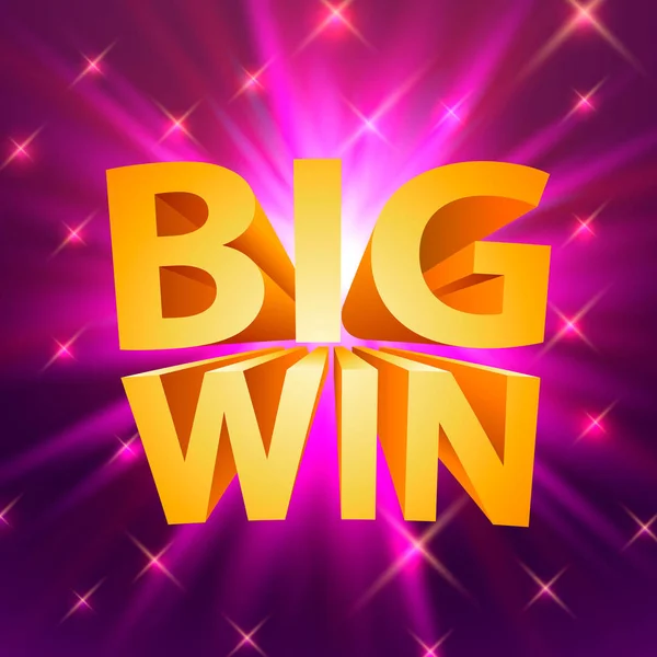 Big Win Casino Schild, Spiel Banner Design. — Stockvektor