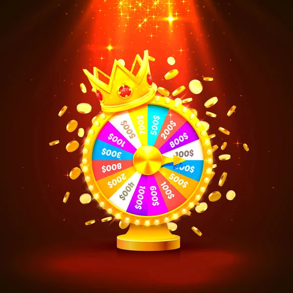 Colorful fortune wheel wins the jackpot. — Stock Vector