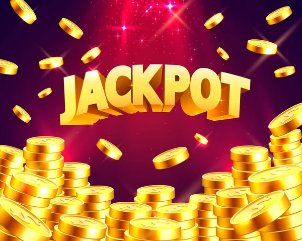 Jackpot v podobě zlatých mincí. — Stockový vektor