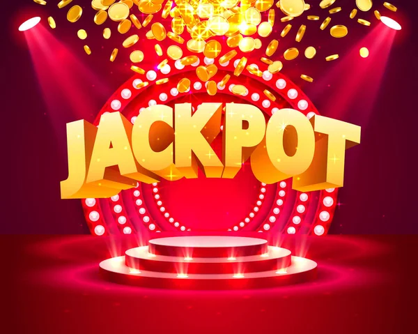 Jackpot casino podio . — Vector de stock