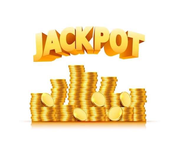 Jackpot in Form von Goldmünzen. — Stockvektor