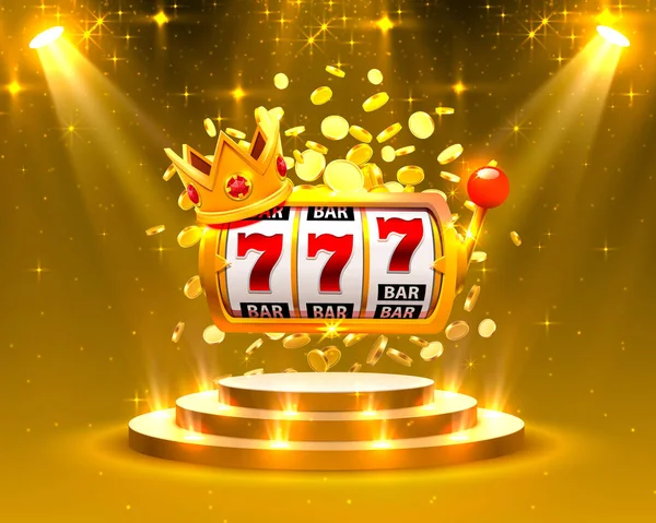 Grande vittoria slot 777 banner casino. — Vettoriale Stock