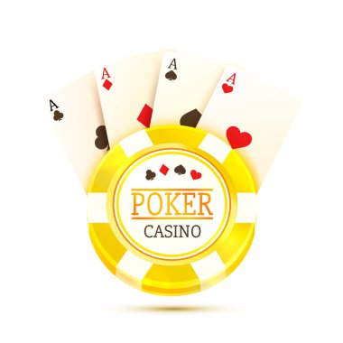 Poker masasında kartları ve cips arka plan ile.
