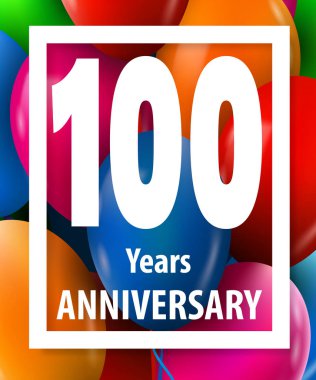 Yüz yıl yıldönümü. 100 yıl. Tebrik kartı veya afiş kavramı.
