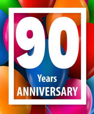 Doksan yıl yıldönümü. 90 yıl. Tebrik kartı veya afiş kavramı.