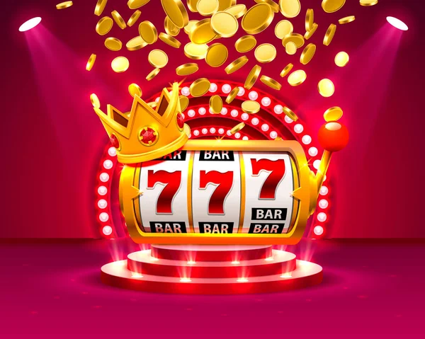 Grande vitória caça-níqueis 777 banner casino. — Vetor de Stock