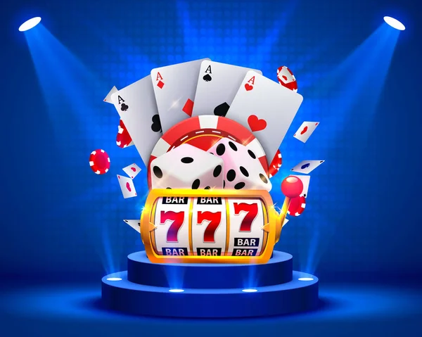 Casino dados letrero de banner en segundo plano . — Vector de stock