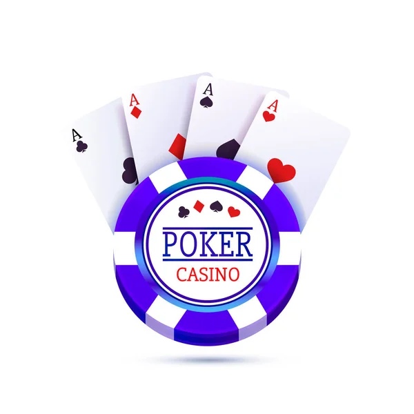 Pokertisch mit den Karten und Chips Hintergrund. — Stockvektor