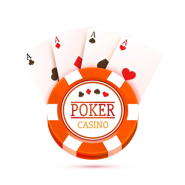 Mesa de poker com as cartas e fichas de fundo . —  Vetores de Stock