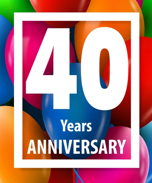 Čtyřicet let výročí. 40 let. Blahopřání nebo nápisu koncepce. — Stockový vektor