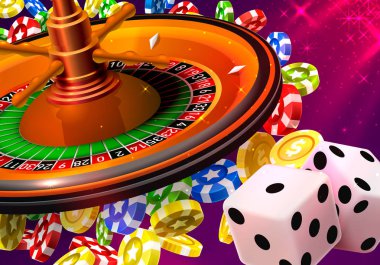 Casino rulet büyük kazanç sikke arka plan.