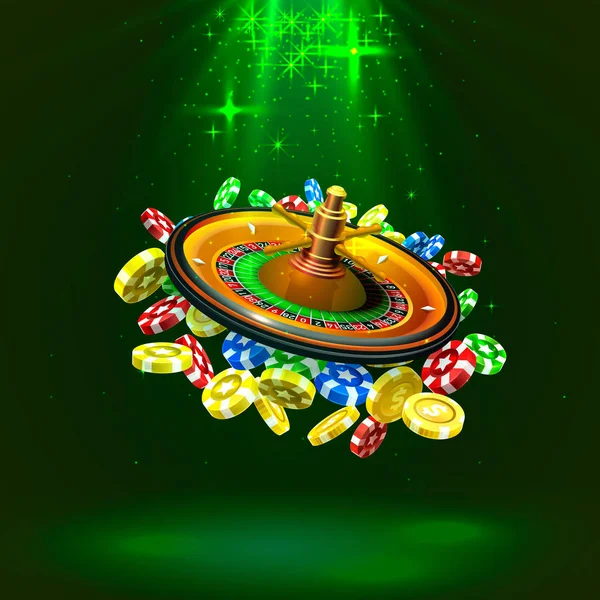 Casino Roulette Big Win Coins Hintergrund. — Stockvektor