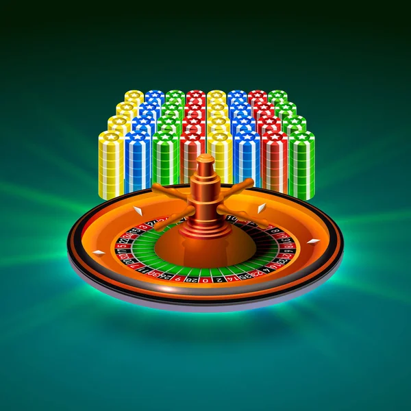 Fond réaliste de casino roulette objet. — Image vectorielle