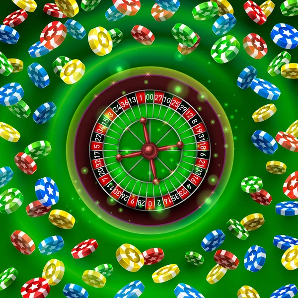 Casino roulette ruime zege munten achtergrond. — Stockvector