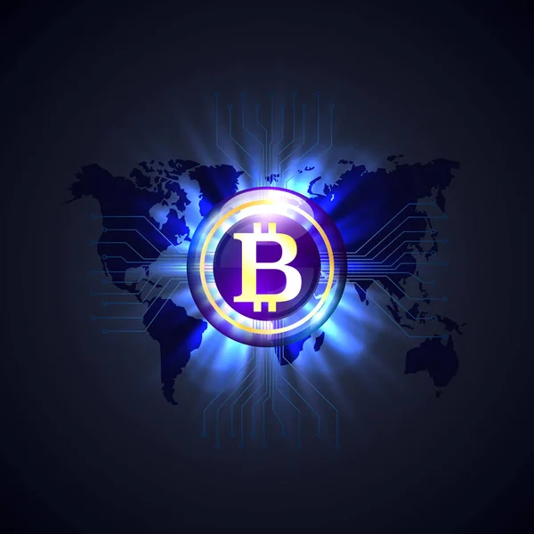 Bitcoin Network Monde . — Image vectorielle