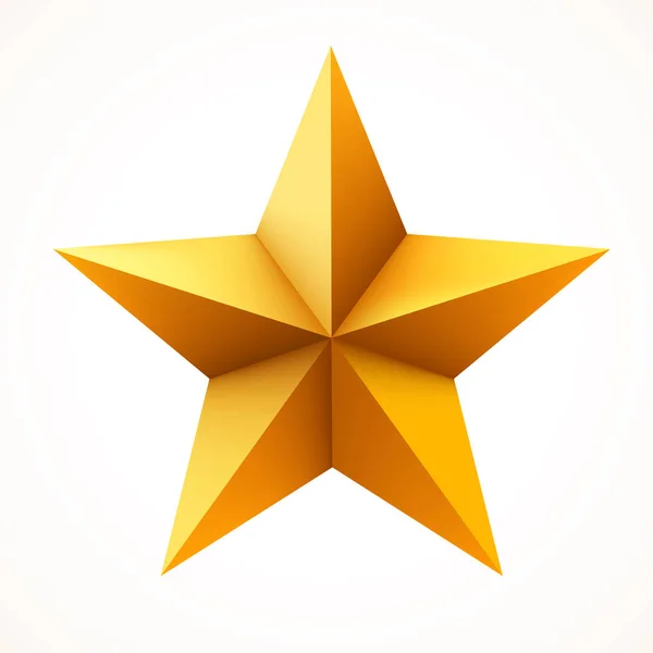Estrela dourada isolada no fundo branco. Natal, ou sinal de prêmio . — Vetor de Stock