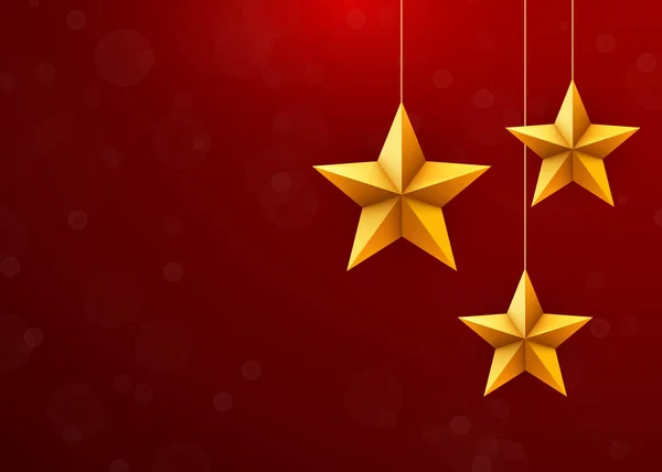 Kerstmis feestelijke achtergrond met kerst sterren decoraties. — Stockvector