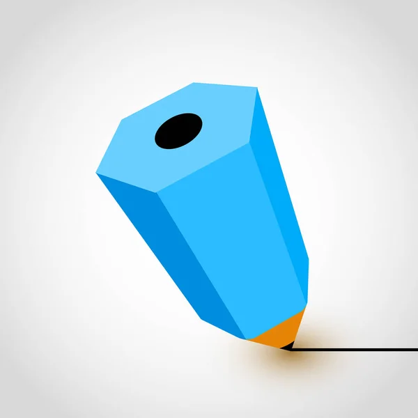 Modrá Tužka Bílém Pozadí Vektorové Ilustrace — Stockový vektor