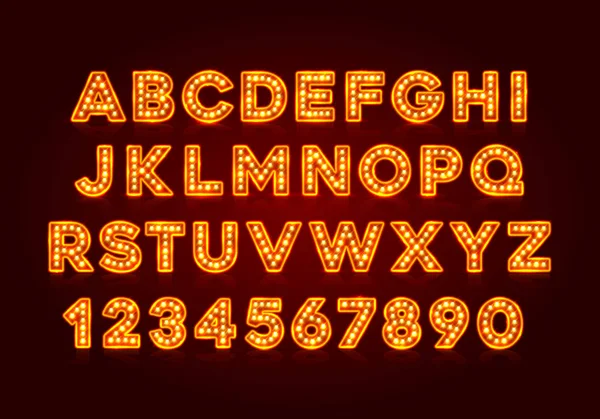 Красный флуоресцентный неоновый шрифт на темном фоне . — стоковый вектор