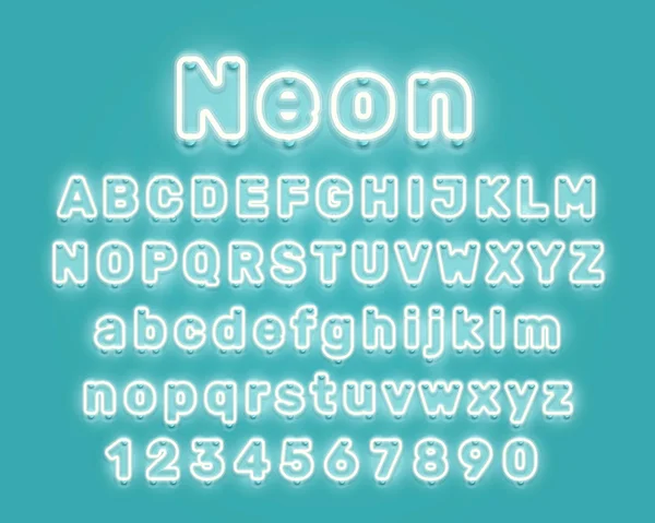 Неон місто синій колір шрифту. Англійського алфавіту знак. — стоковий вектор