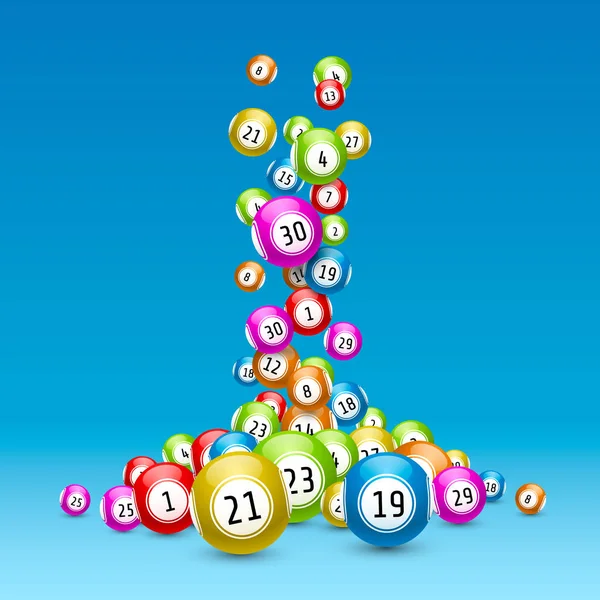 Juego de lotería, bolas con números — Archivo Imágenes Vectoriales
